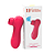 VIBRADOR SUGADOR RECARREGÁVEL 2 EM 1 COM 12 MODOS DE SUCÇÕES E 12 VIBRAÇÕES COM LÍNGUA ESTIMULADORA SUCKING VERMELHO - Imagem 1