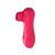 VIBRADOR SUGADOR RECARREGÁVEL 2 EM 1 COM 12 MODOS DE SUCÇÕES E 12 VIBRAÇÕES COM LÍNGUA ESTIMULADORA SUCKING VERMELHO - Imagem 2