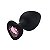PLUG ANAL DE SILICONE AVELUDADO COM JOIA CORAÇÃO PRETO TAMANHOS - Imagem 2