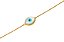 Pulseira ouro amarelo com olho grego 15cm - Imagem 1