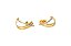 Brinco ouro amarelo meia argola com detalhes em ouro branco - Imagem 1