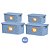 Conjunto 4 Caixas Organizadoras Rattan Azul - Imagem 1
