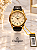 Relógio Champion CN20015B unissex dourado pulseira de couro - Imagem 1