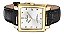 Relogio champion dourado quadrado medio pulseira couro cn28106h - Imagem 3