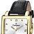Relogio champion dourado quadrado medio pulseira couro cn28106h - Imagem 2