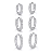 Brinco de Prata Trio Argolas Cravejadas - Imagem 1