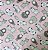 TECIDO TRICOLINE FLORESTA FUNDO ROSA - 50CM - Imagem 1