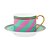 Xícara de Chá Stripes Rosa/Verde - Pip Chique - Imagem 1