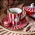 Caneca Grande Medallion Stripes Rosa/Vermelho - Love Birds - Imagem 2