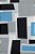 Papel de parede importado vinílico lavável texturizado 53cm x 10m geométrico azul, preto e cinza - Imagem 1