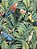 Papel De Parede Botânico Araras Folhagem Pássaros Tropical - Imagem 3