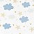 Papel De Parede Infantil Nuvem Azul Rolo Alto Padrão Lavável - Imagem 4