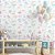 Papel De Parede Infantil Pássaro Nuvem Coração Rosa Azul - Imagem 1