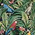 Papel De Parede Botânico Araras Folhagem Pássaros Tropical - Imagem 4