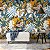 Papel De Parede Vinilico Texturizado Azul Mostarda Folhagem - Imagem 1
