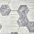 Papel De Parede Vinílico Hexágono Branco Cinza Texturizado - Imagem 4
