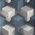 Papel De Parede Vinílico Lavável Geométrico Cubos Azul Cinza - Imagem 4
