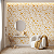 Papel De Parede Branco Ouro Vinílico Texturizado Lavável - Imagem 1