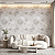 Papel De Parede Importado Lavável Floral Off White Cinza - Imagem 1