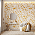 Papel De Parede Branco Ouro Vinílico Texturizado Lavável - Imagem 1