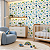 Papel De Parede Vinílico Azul Verde Corações Infantil - Imagem 1