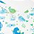 Papel De Parede Vinílico Azul Verde Corações Infantil - Imagem 2