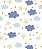 Papel De Parede Infantil Nuvem Azul Rolo Alto Padrão Lavável - Imagem 2