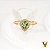 Anel em ouro 18k com esmeralda gota natural e 21 diamantes naturais - Imagem 1