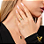 Anel em ouro 18k com esmeralda gota natural e 21 diamantes naturais - Imagem 3