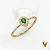Anel em ouro 18k com esmeralda gota natural e 16 diamantes naturais - Imagem 1