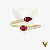 Anel em ouro 18k com 2 rubis e 20 diamantes naturais - Imagem 1