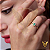 Anel em ouro 18k com esmeralda e 14 diamantes naturais - Imagem 6