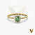 Anel em ouro 18k com esmeralda e 14 diamantes naturais - Imagem 3