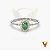 Anel em ouro 18k com esmeralda e 14 diamantes naturais - Imagem 7