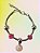 Pulseira Com Cinco Pingentes Coloridas Infantil Para Presente Bracelete Coração Com Fecho Estilo Prateada Moda Acessório - Imagem 7