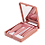 Estojo de 5 Pincéis de Maquiagem Portátil Com Espelho Cor Rosa Conjunto de Pincel Kit Bolsa Rosto - Imagem 1
