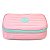 Estojo Box Puffer 100 Pen POLIBRAS Nylon Rosa Pastel - Imagem 5