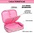 Estojo Box Puffer 100 Pen POLIBRAS Nylon Rosa Holográfico - Imagem 3