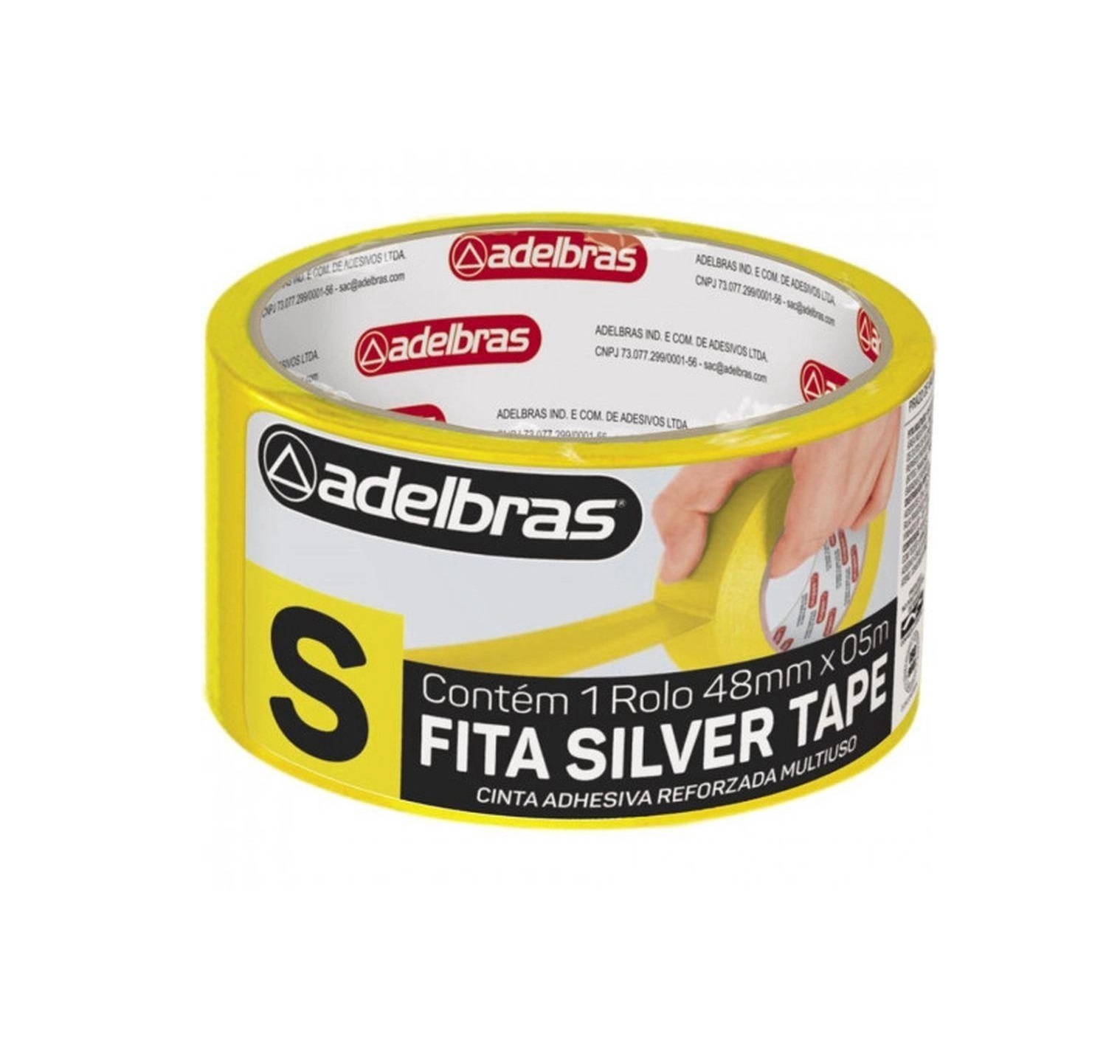 Fita Adesiva Silver Tape Amarela 48mmx5m Adelbras - Imagem 1