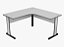 Mesa em L Polar 140x160 com 2 gavetas - Imagem 1
