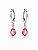 Brinco Argola Clique Pingente Gota Cereja Rhodium Branco - Imagem 1