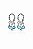 Brinco Argola Clique Pingente Triplo Azul Rhodium Branco - Imagem 1