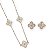 Conjunto de Flor Cravejado em Micro Zircônias em Rhodium Branco - Imagem 1