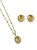 Conjunto Oval com Pedra Cor Citrino e Zircônias Folheado Ouro18K - Imagem 1