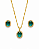 Conjunto Oval 1.3mm Verde Ouro - Imagem 1