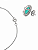 Conjunto Oval 1.3mm Verde Rhodium Branco - Imagem 3