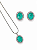 Conjunto Oval 1.3mm Verde Rhodium Branco - Imagem 1