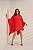 VESTIDO CAPA VERMELHO MANGAS QUADRADAS - Imagem 1