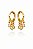 Brinco Argola Clique Pingente Triplo Ouro 18k - Imagem 1