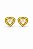 Brinco Coração Pérola Dourado Ouro 18k 2cm - Imagem 1